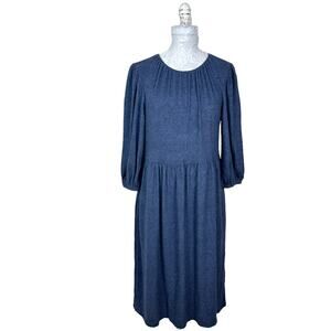 Velvet by Graham and Spencer Viscose Blend Midi Knit Dress Blue Women Small NWT